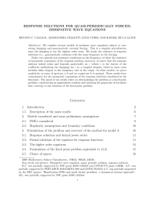 RESPONSE SOLUTIONS FOR QUASI-PERIODICALLY FORCED, DISSIPATIVE WAVE EQUATIONS