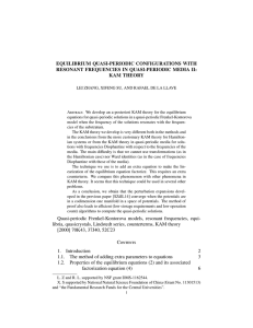 EQUILIBRIUM QUASI-PERIODIC CONFIGURATIONS WITH RESONANT FREQUENCIES IN QUASI-PERIODIC MEDIA II: KAM THEORY