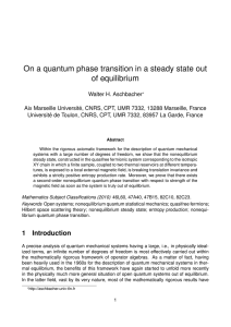 On a quantum phase transition in a steady state out