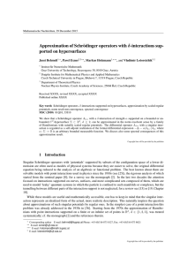 Approximation of Schr¨odinger operators with δ-interactions sup- ported on hypersurfaces Jussi Behrndt