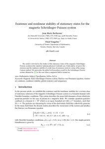 Existence and nonlinear stability of stationary states for the Jean-Marie Barbaroux