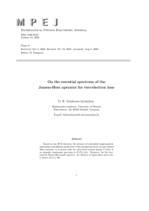 M P E J Mathematical Physics Electronic Journal