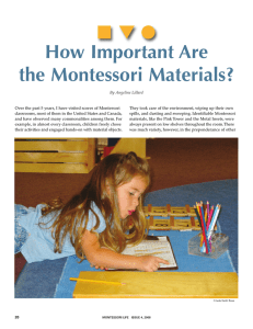 How Important Are the Montessori Materials? ■ ▼ ●