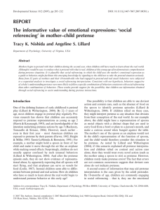 REPORT The informative value of emotional expressions: ‘social referencing’ in mother–child pretense