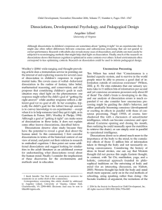 Dissociations, Developmental Psychology, and Pedagogical Design Angeline Lillard