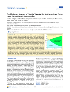 “Matrix” Needed for Matrix-Assisted Pulsed The Minimum Amount of