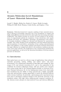 3 Atomic/Molecular-Level Simulations of Laser–Materials Interactions