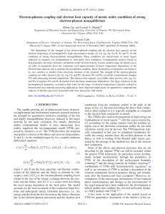 Electron-phonon coupling and electron heat capacity of metals under conditions... electron-phonon nonequilibrium