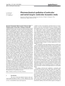 Photomechanical spallation of molecular and metal targets: molecular dynamics study e. leveugle