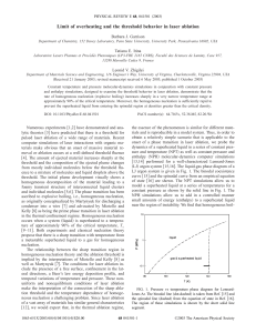Limit of overheating and the threshold behavior in laser ablation