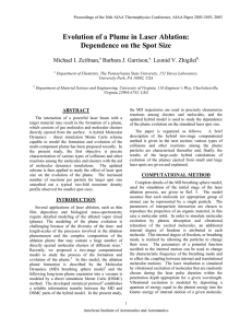 Evolution of a Plume in Laser Ablation: Michael I. Zeifman,