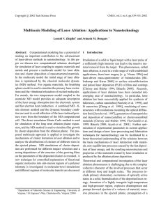 Multiscale Modeling of Laser Ablation: Applications to Nanotechnology