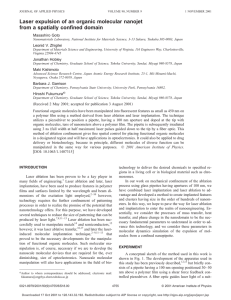 Laser expulsion of an organic molecular nanojet Masashiro Goto