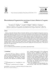 Photochemical fragmentation processes in laser ablation of organic solids