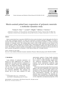 Matrix-assisted pulsed laser evaporation of polymeric materials: a molecular dynamics study