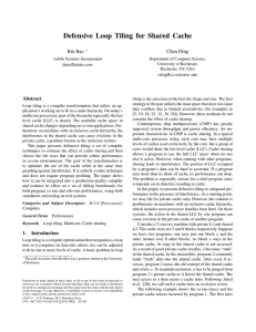 Defensive Loop Tiling for Shared Cache Bin Bao Chen Ding