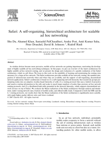 Safari: A self-organizing, hierarchical architecture for scalable ad hoc networking