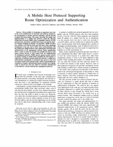 A Route  Optimization  and  Authentication B.