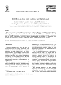 COMPUTER FjllTWORKS IMHP:  A  mobile  host  protocol ... ISDN SYSTEMS