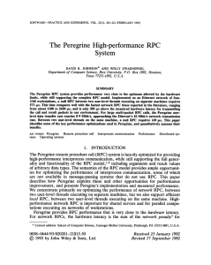 The Peregrine  High-performance RPC System RFT