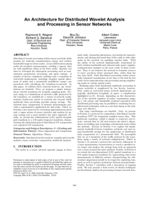 An Architecture for Distributed Wavelet Analysis and Processing in Sensor Networks