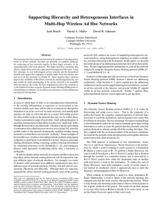 Supporting Hierarchy and Heterogeneous Interfaces in Multi-Hop Wireless Ad Hoc Networks