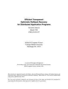 Efficient Transparent Optimistic Rollback Recovery for Distributed Application Programs