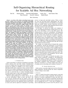 Self-Organizing Hierarchical Routing for Scalable Ad Hoc Networking