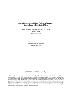 Asynchronous Optimistic Rollback Recovery Using Secure Distributed Time March 1994