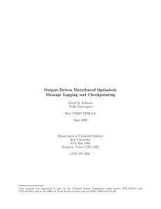 Output-Driven Distributed Optimistic Message Logging and Checkpointing