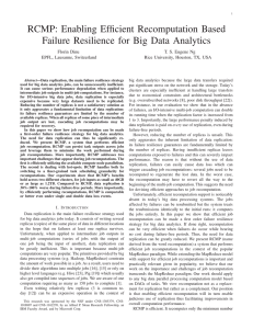 RCMP: Enabling Efficient Recomputation Based Failure Resilience for Big Data Analytics