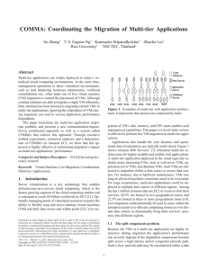 COMMA: Coordinating the Migration of Multi-tier Applications Jie Zheng Kunwadee Sripanidkulchai