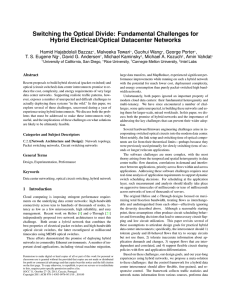 Switching the Optical Divide: Fundamental Challenges for Hybrid Electrical/Optical Datacenter Networks