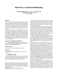 EtherFuse: An Ethernet Watchdog Abstract Department of Computer Science