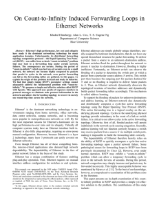 On Count-to-Infinity Induced Forwarding Loops in Ethernet Networks Department of Computer Science