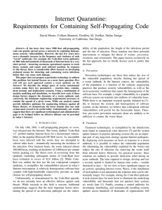 Internet Quarantine: Requirements for Containing Self-Propagating Code University of California, San Diego