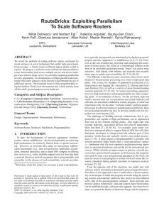 RouteBricks: Exploiting Parallelism To Scale Software Routers