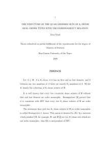 i THE STRUCTURE OF THE QUASI ORDERED SETS OF ℵ -DENSE