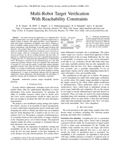 Multi-Robot Target Verification With Reachability Constraints D. K. Grady , M. Moll