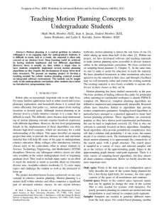Teaching Motion Planning Concepts to Undergraduate Students