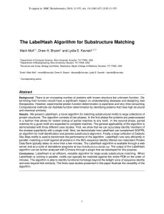 The LabelHash Algorithm for Substructure Matching Mark Moll , Drew H. Bryant