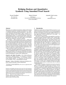 Bridging Boolean and Quantitative Synthesis Using Smoothed Proof Search ∗ Swarat Chaudhuri