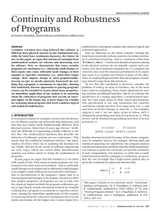 Continuity and Robustness of Programs