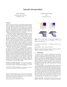 Smooth Interpretation ∗ Swarat Chaudhuri Armando Solar-Lezama