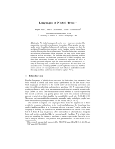 Languages of Nested Trees ? Rajeev Alur , Swarat Chaudhuri