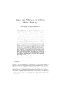 Logics and Automata for Software Model-Checking 1 Rajeev ALUR
