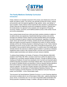The Family Medicine Clerkship Curriculum Introduction