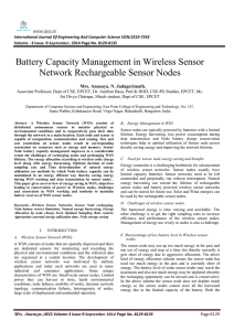 Battery Capacity Management in Wireless Sensor Network Rechargeable Sensor Nodes