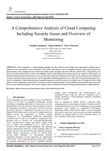 A Comprehensive Analysis of Cloud Computing Monitoring , Sanjay Silakari