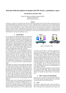 Real-time Path Descriptions Grounded with GPS Tracks: a preliminary report